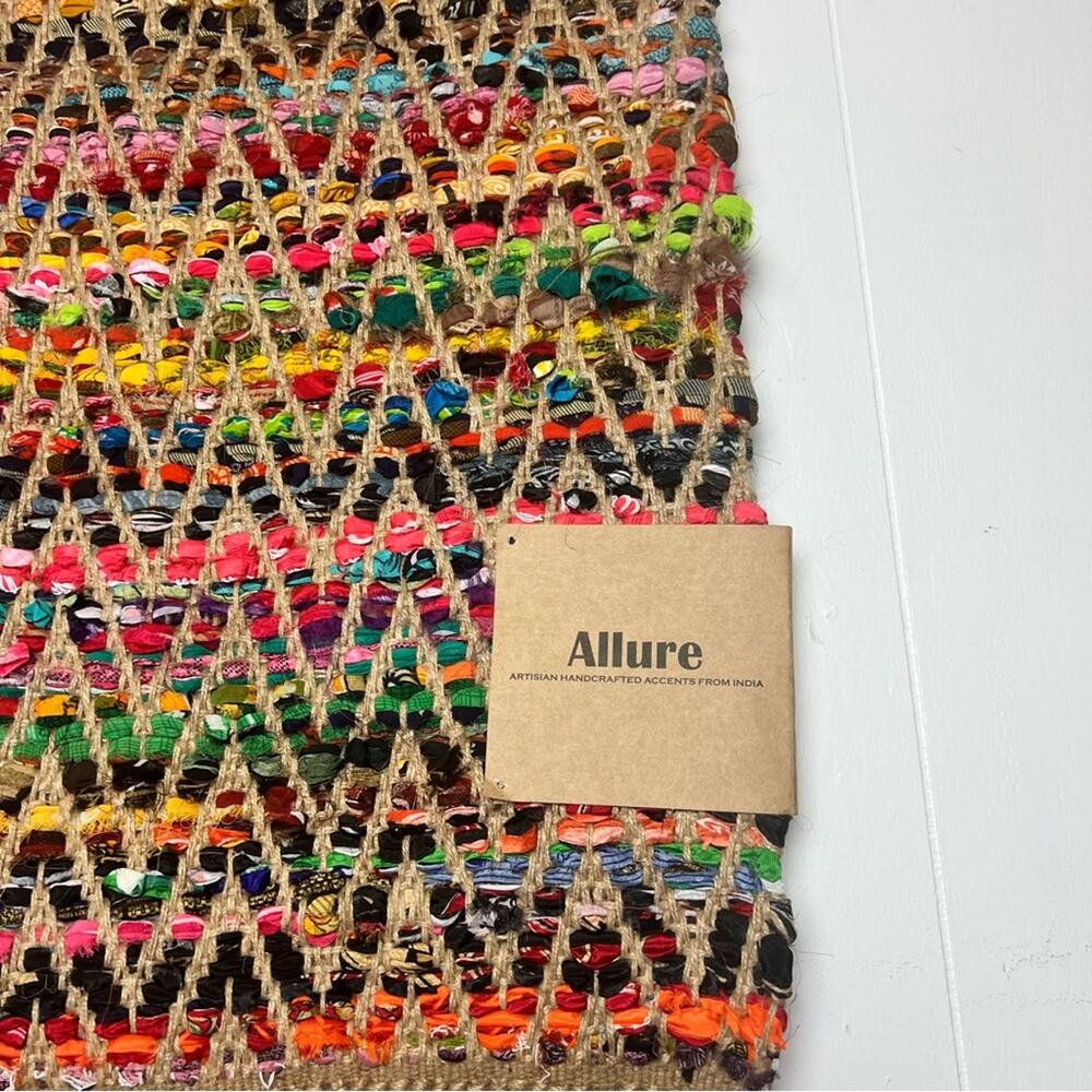 Allure Artisan Handcrafted Burlap Bright Multi-color Rag Rug - Picture 8 of 9